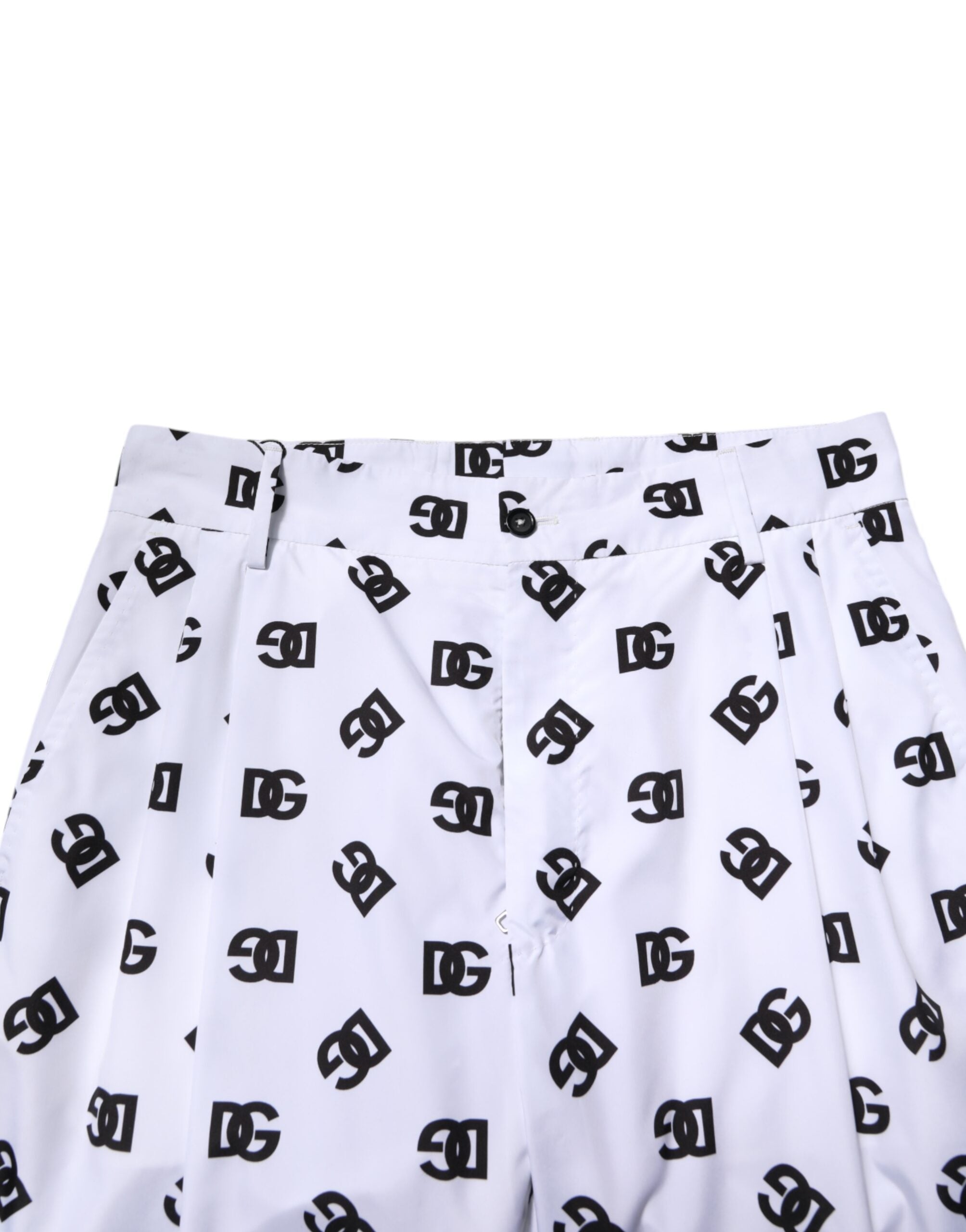 Pantalon skinny en denim blanc Dolce & Gabbana avec logo en coton, ajusté et élégant, visible dans l’image.