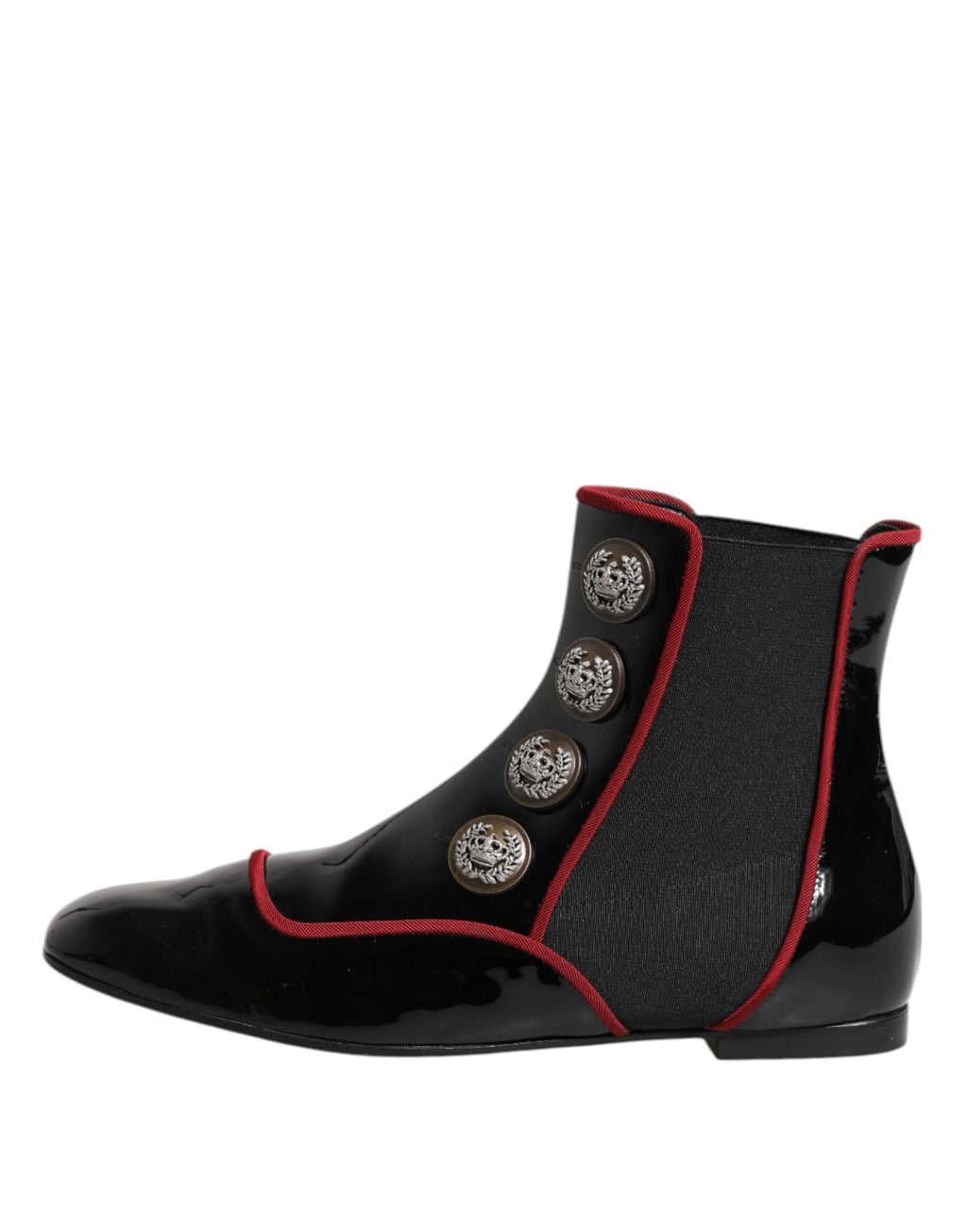Bottines Chelsea noires Dolce & Gabbana Jackie avec boutons, en cuir élégant et moderne.