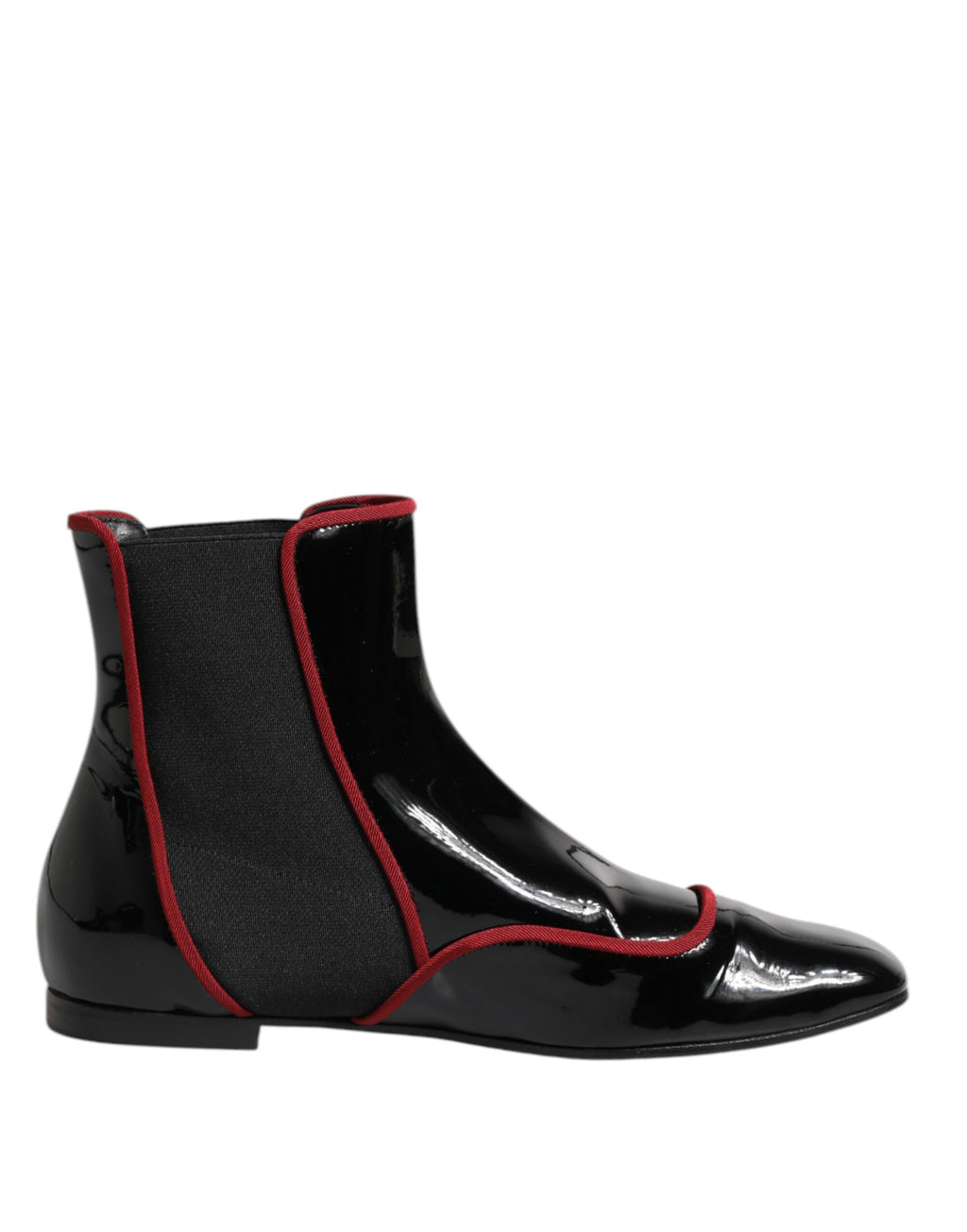 Chaussures Chelsea noires Dolce & Gabbana Jackie avec boutons, vue de face, en cuir élégante et sophistiquée.