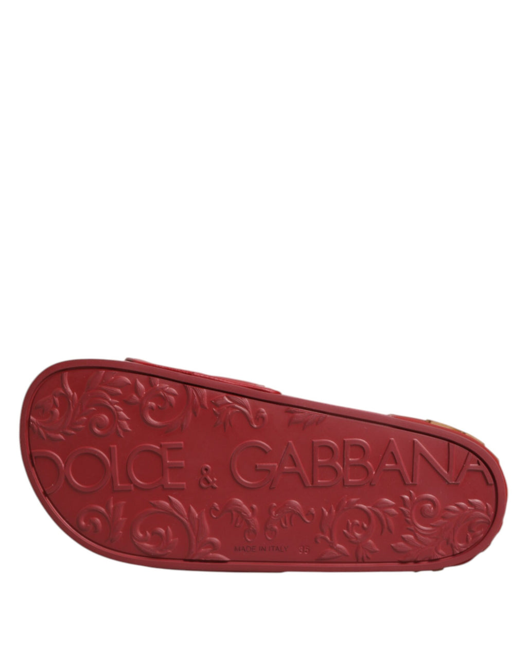 Sandales en cuir matelassé rouge Dolce & Gabbana Devotion, chaussures élégantes et confortables pour femmes.