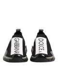 Chaussures sneakers basses noires Dolce & Gabbana Sorrento Slip-On, mode élégante pour homme.