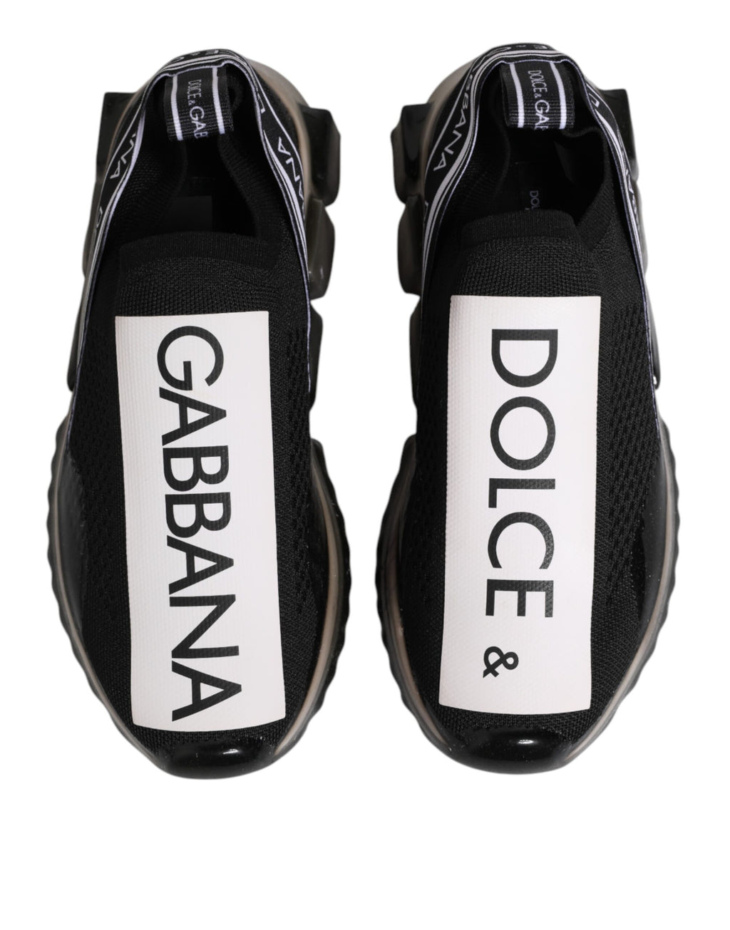 Chaussures sneakers basses Dolce & Gabbana Sorrento noires à enfiler, style décontracté et moderne.