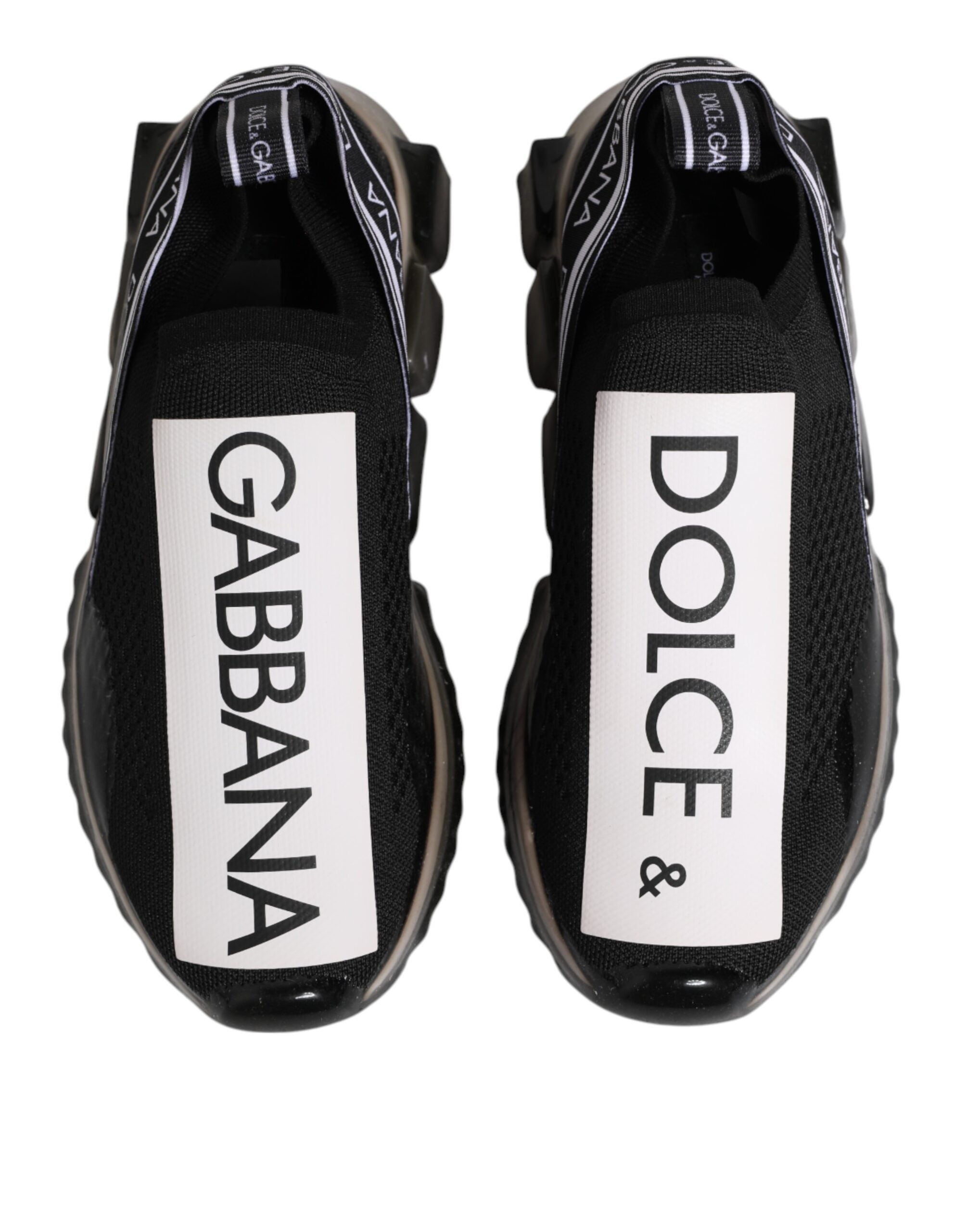 Chaussures sneakers basses Dolce & Gabbana Sorrento noires à enfiler, style décontracté et moderne.