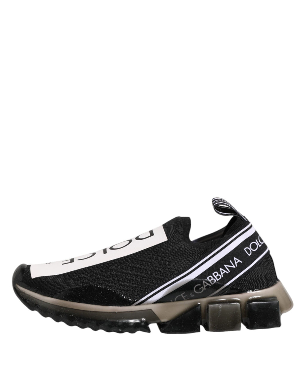 Chaussures sneakers basses noires Dolce & Gabbana Sorrento Slip On, style décontracté et confortable, vue de face