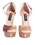 Dolce & Gabbana Pink Blockabsatz-Riemchensandalen
