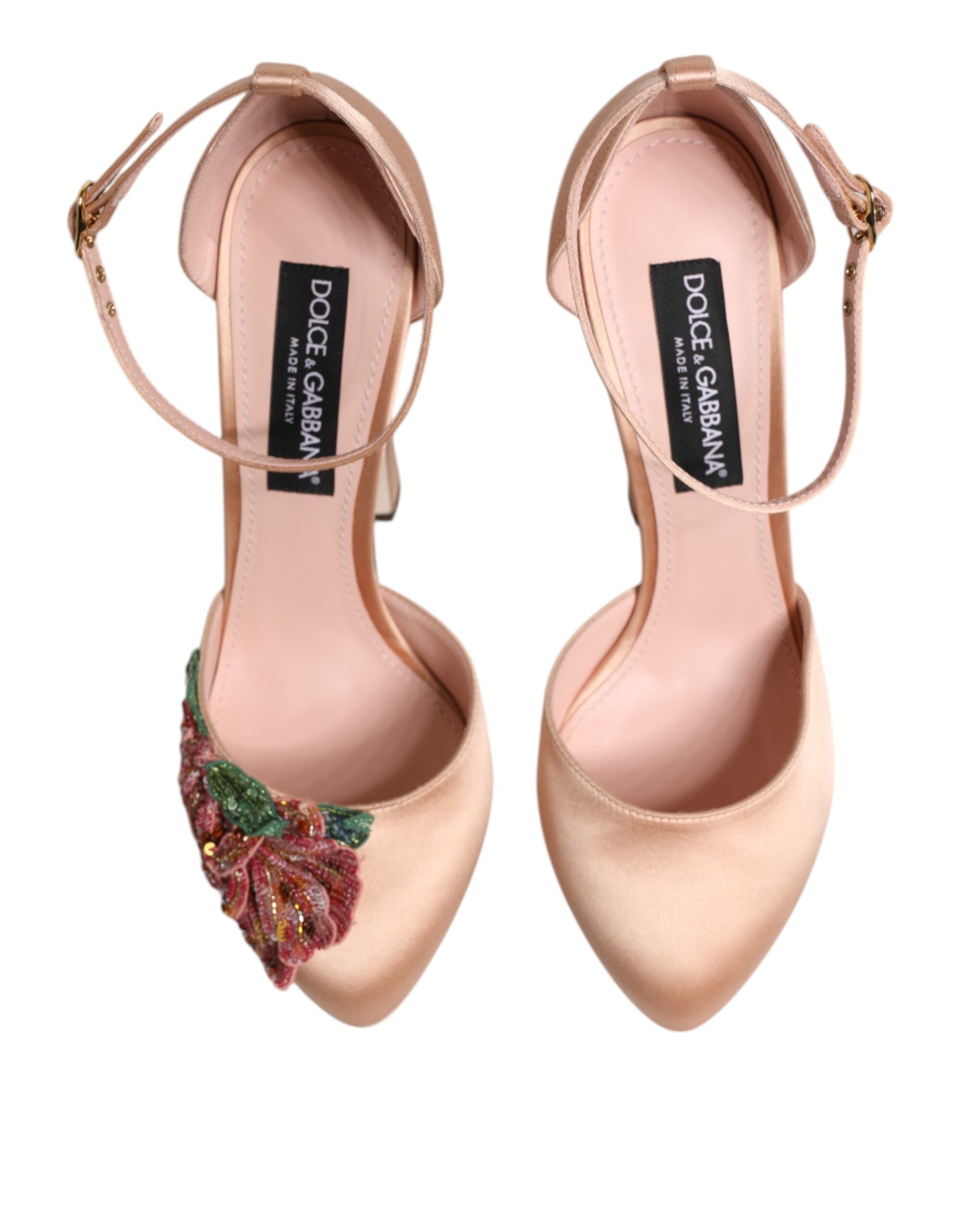 Dolce & Gabbana Pink Blockabsatz-Riemchensandalen