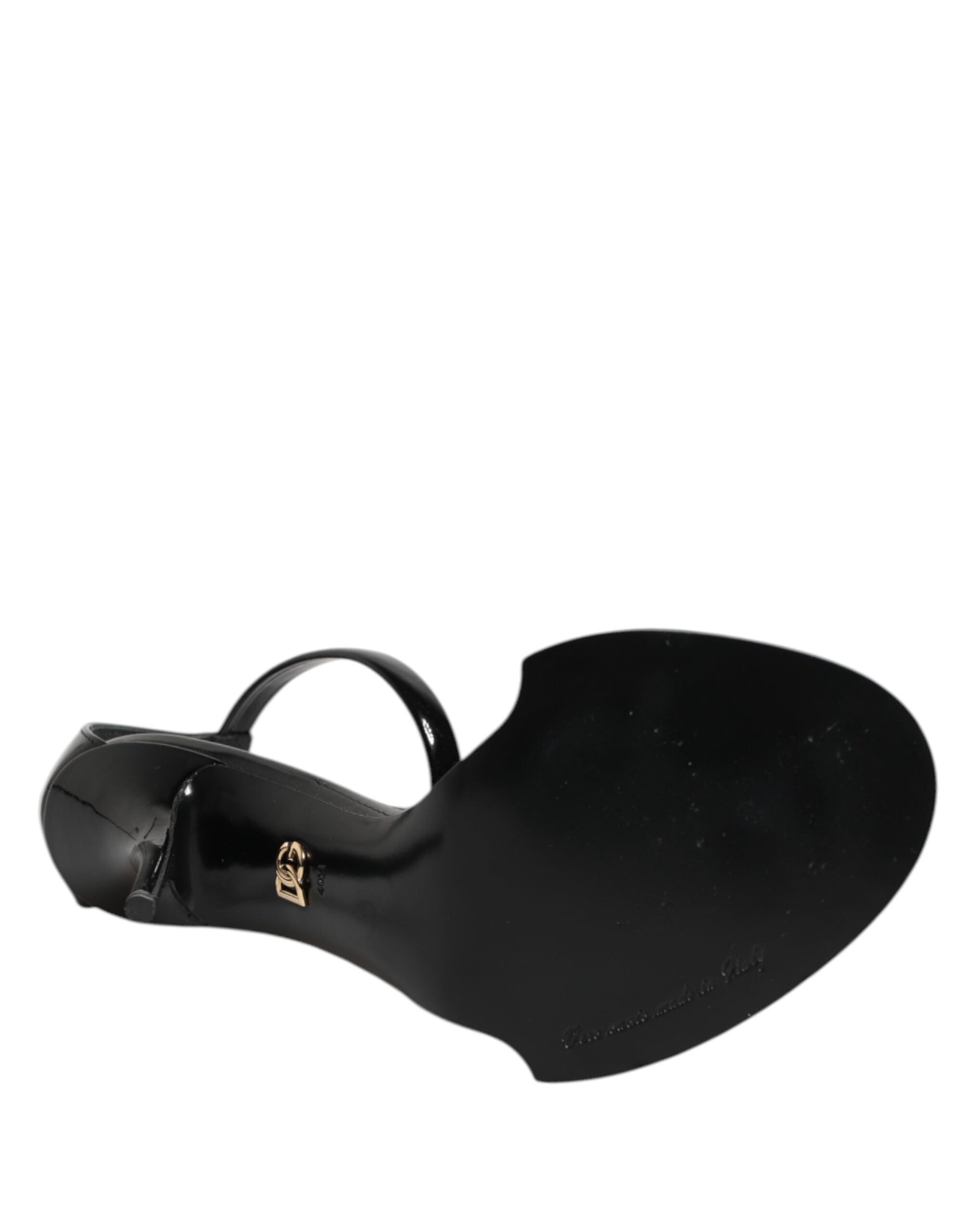 Sandales noires Dolce & Gabbana KEIRA ornées de perles, chaussures élégantes avec détails sophistiqués et finition raffinée.