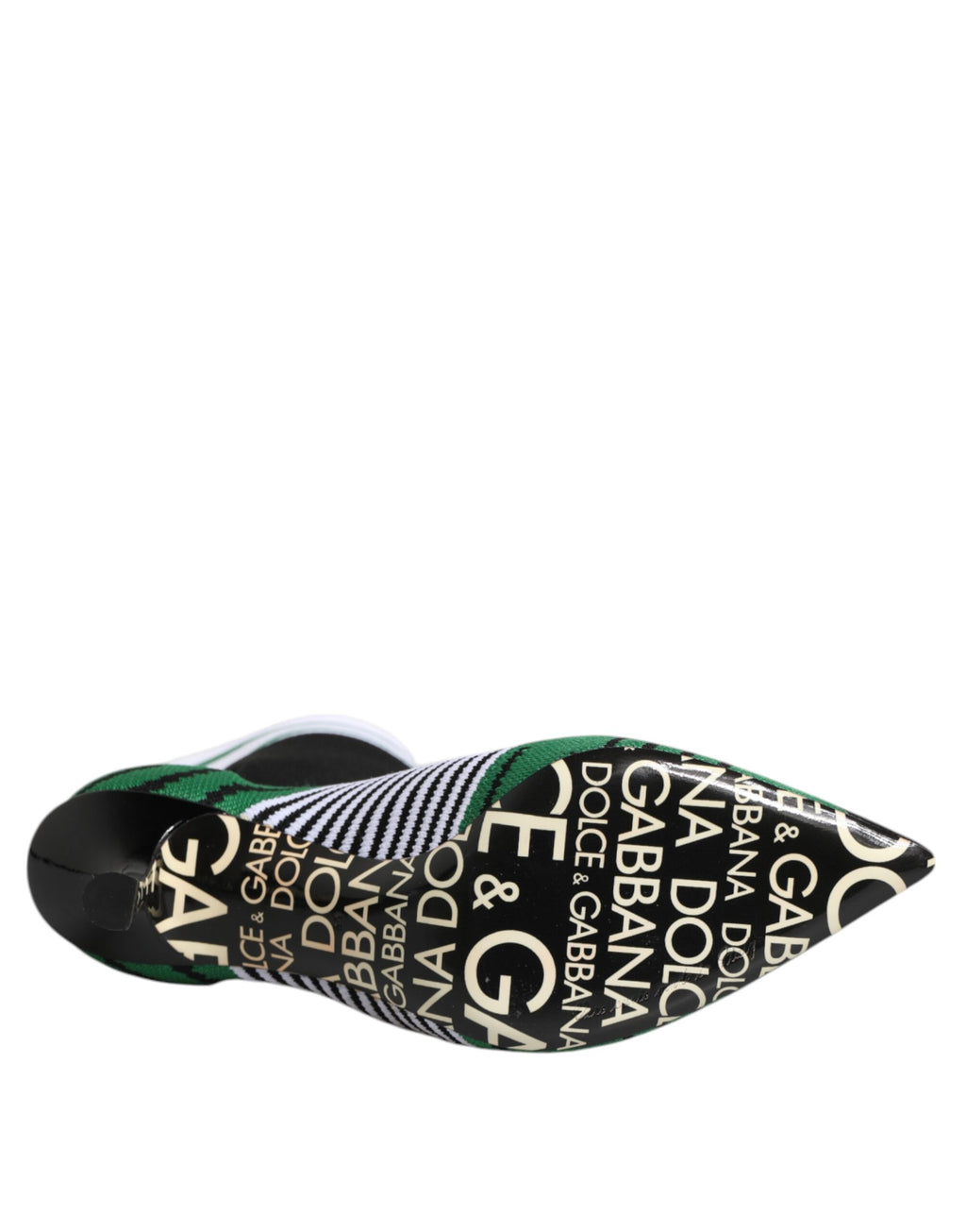 Bottes ankle Dolce & Gabbana en cuir vert avec élastiques stretch, style socquettes, semelle en caoutchouc.