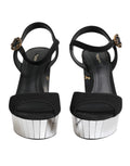 Chaussures à talons Dolce & Gabbana Keira noires avec bride à cristaux à la cheville, élégantes et sophistiquées.