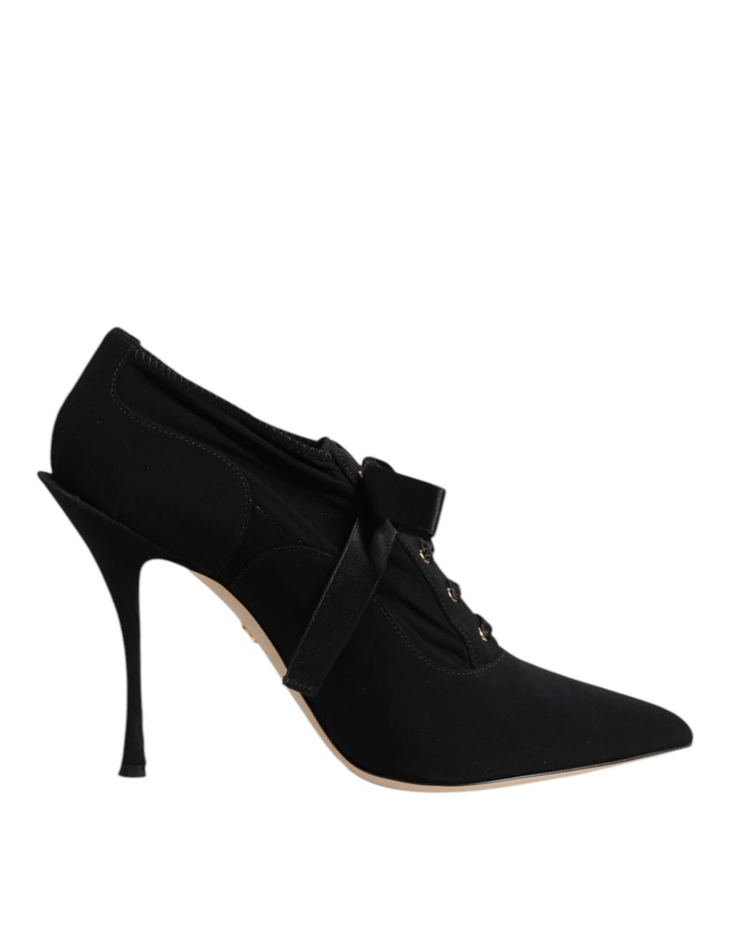 Chaussures à talons stilettos noires Dolce & Gabbana en dentelle avec lacets, élégantes et sophistiquées pour femmes