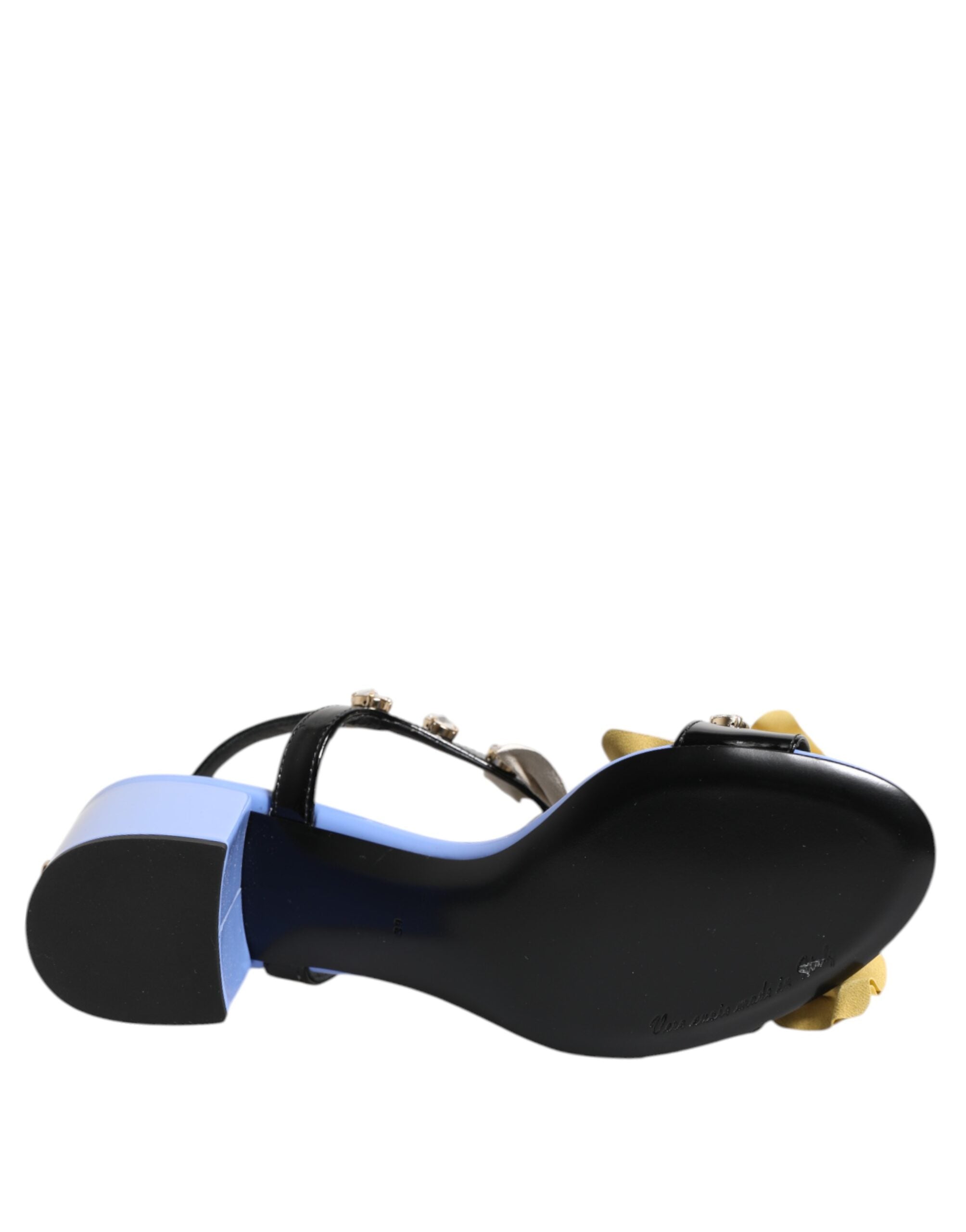 Sandales Dolce & Gabbana KEIRA multicolores à fleurs avec cristaux, chaussures élégantes et colorées.