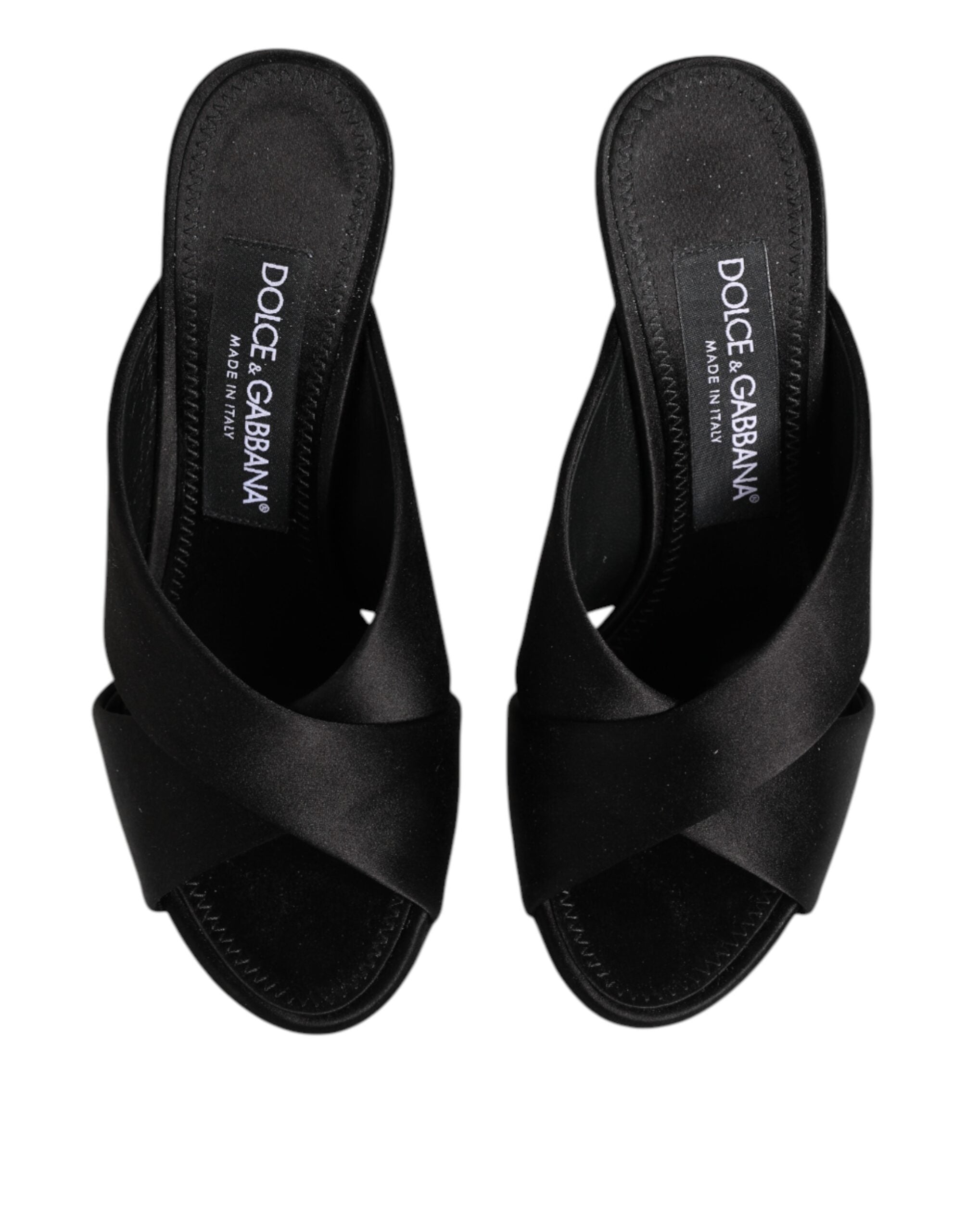 Sandales à talons hauts Dolce & Gabbana Keira Baroque noires avec détails ornementaux et design élégant visible sur l'image.