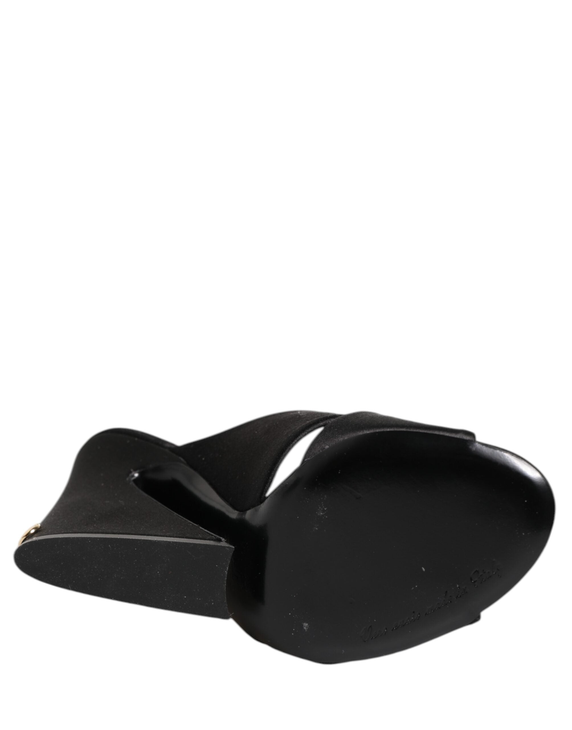 Sandales à talons hauts noires Dolce & Gabbana Keira Baroque avec détails ornementaux, design élégant et sophistiqué.