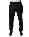 Pantalon de costume homme en laine noire Dolce & Gabbana, pantalon formel élégant avec coupe droite et finition soignée