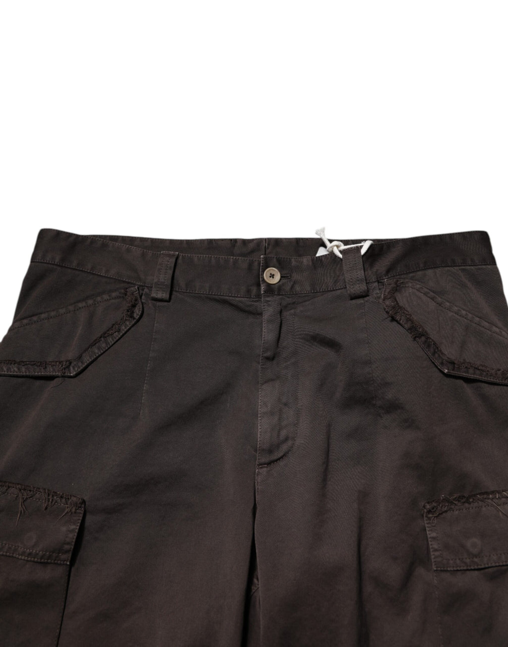 Pantalon cargo pour homme Dolce & Gabbana en coton marron stretch, style décontracté avec plusieurs poches.