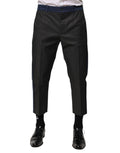 Pantalon chino Dolce & Gabbana en coton gris bleu, coupe 3/4, style crop, vêtement pour homme.