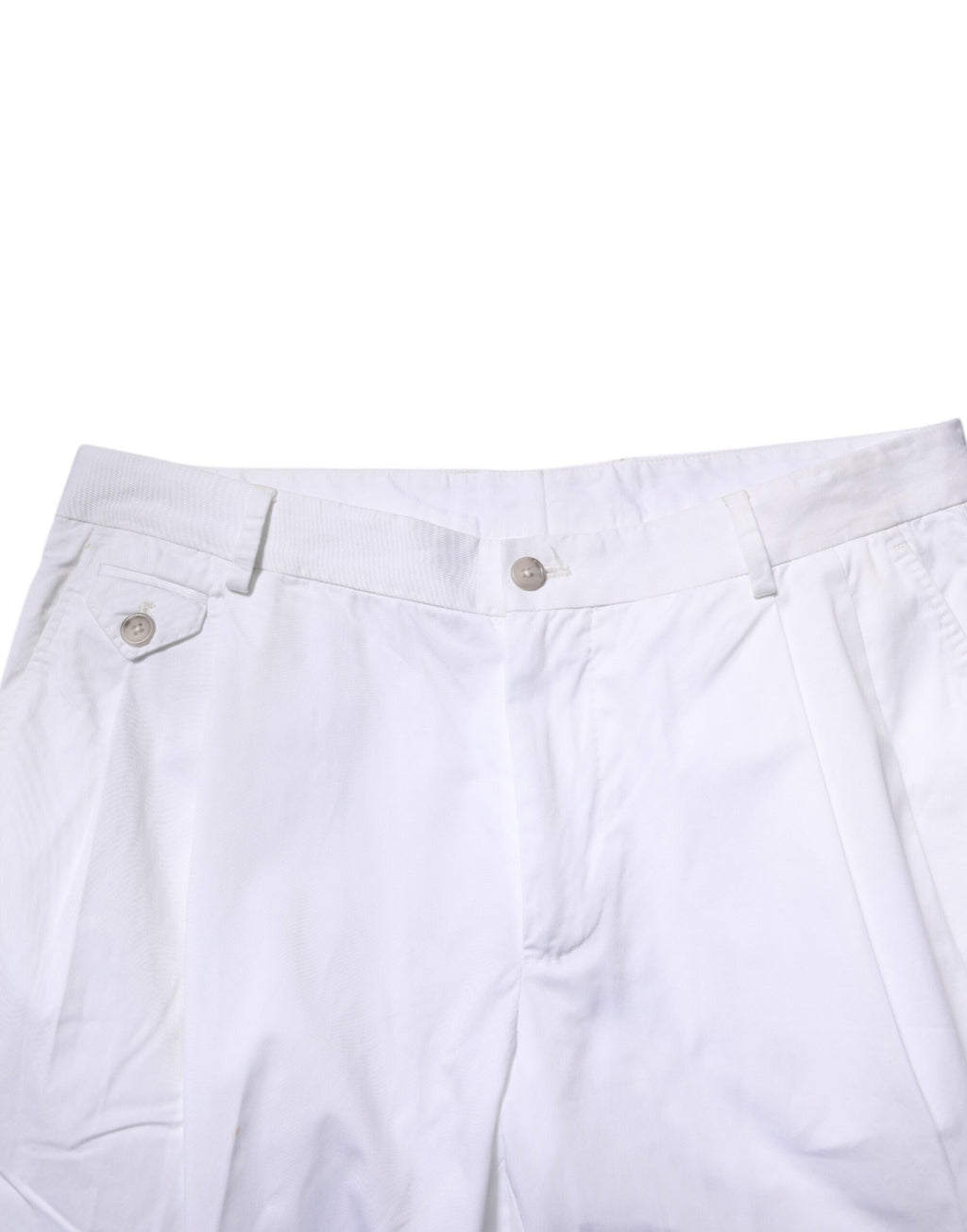 Pantalon formel blanc en coton Dolce & Gabbana avec coupe slim, parfait pour une tenue élégante et sophistiquée.