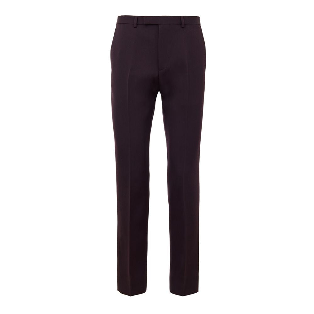 Pantalon en laine bordeaux de Gucci pour femme, coupe élégante et tissu doux, visible dans l'image.