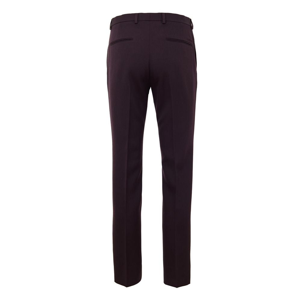 Pantalon en laine bordeaux Gucci pour femme, coupe élégante et tissu de qualité, visible sur l'image.