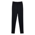 Pantalon en laine noire Gucci pour femme, coupe élégante et sophistiquée, avec détails classiques.