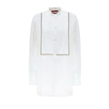 Chemise blanche en coton Gucci, vue de face, avec détails élégants et coupe classique adaptée à un style sophistiqué.
