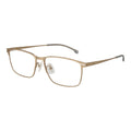 Lunettes en métal doré Hugo Boss avec monture en verre, design élégant et moderne, vues de face.