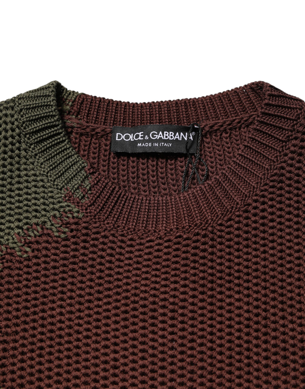 Pull à manches longues Dolce & Gabbana en coton multicolore avec motif abstrait pour homme, style moderne et coloré.
