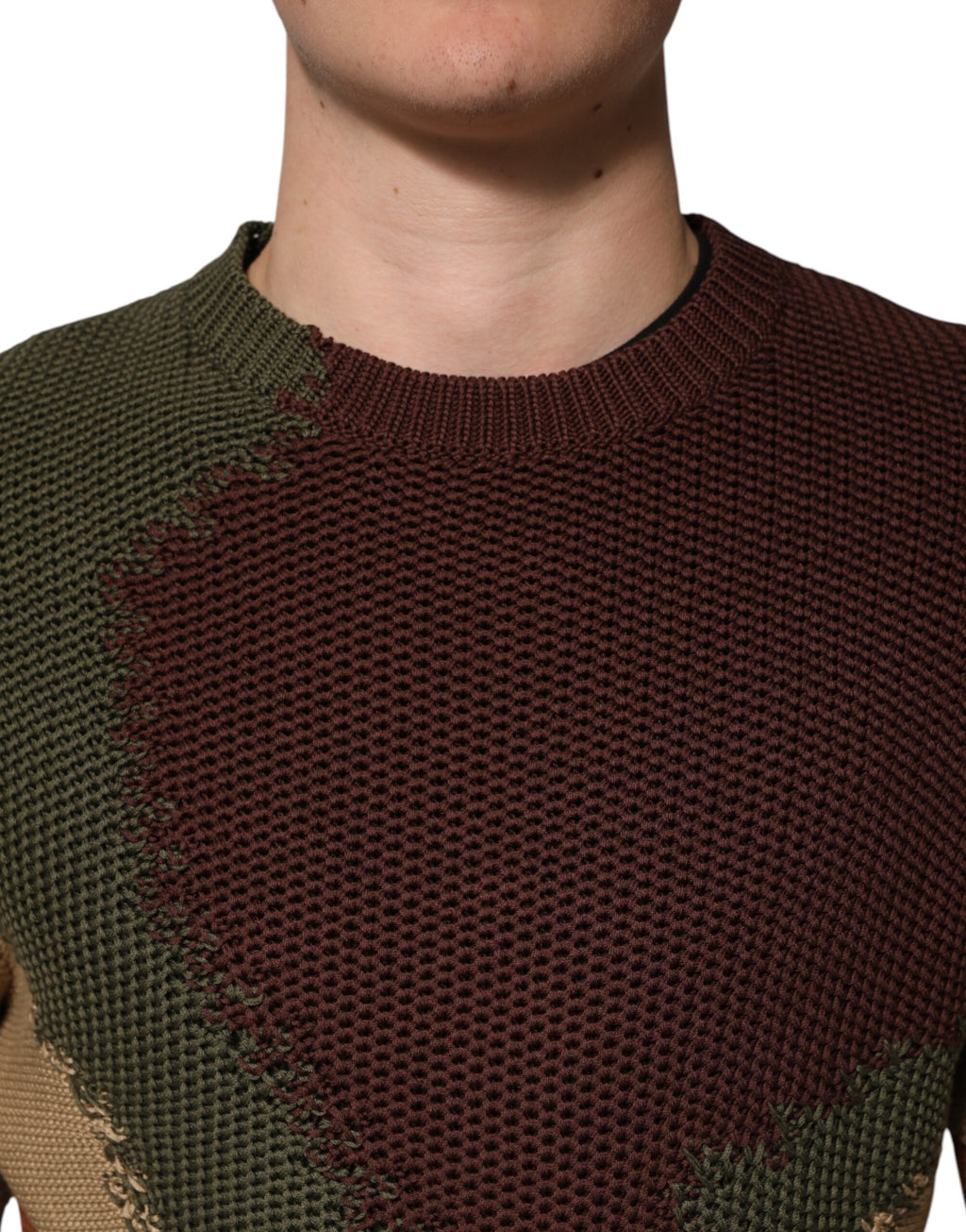 Pull-over pour homme Dolce & Gabbana en coton multicolore avec motif abstrait, à la mode et confortable.