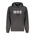 Sweat à capuche noir pour homme de la marque Tommy Hilfiger en coton, vue de face avec logo visible sur la poitrine.