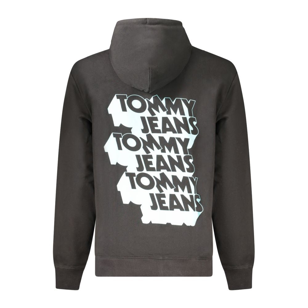 Sweat-shirt en coton noir pour homme de la marque Tommy Hilfiger, style décontracté et confortable, visible sur l'image.