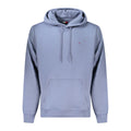 Sweatshirt en coton bleu pour homme de la marque Tommy Hilfiger, col rond et logo brodé sur la poitrine.