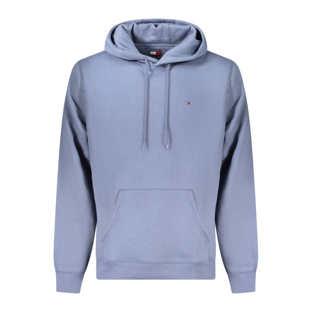 Sweatshirt en coton bleu pour homme de la marque Tommy Hilfiger, col rond et logo brodé sur la poitrine.
