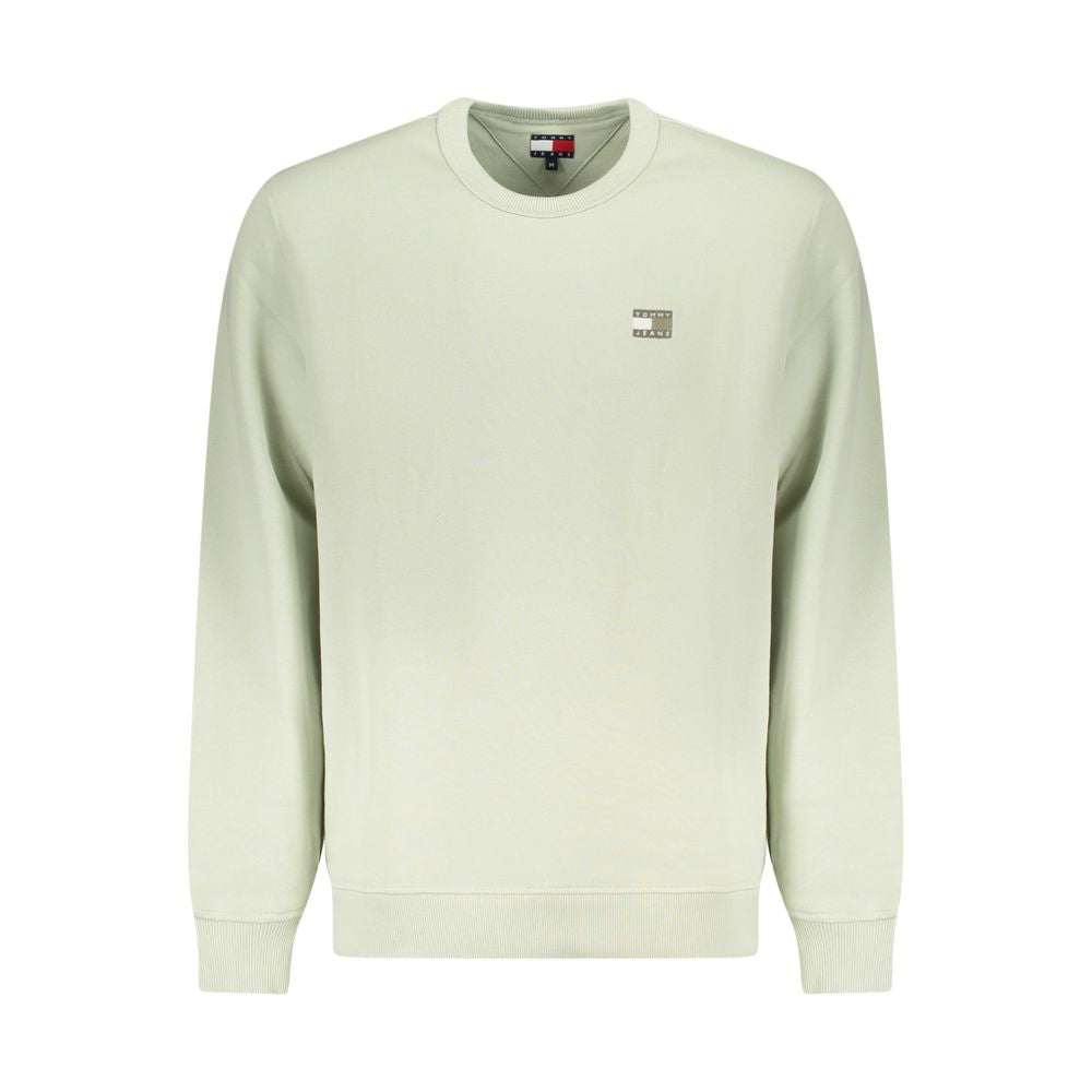 Sweatshirt en coton vert pour homme de Tommy Hilfiger, coupe décontractée et logo signature visible sur le devant.