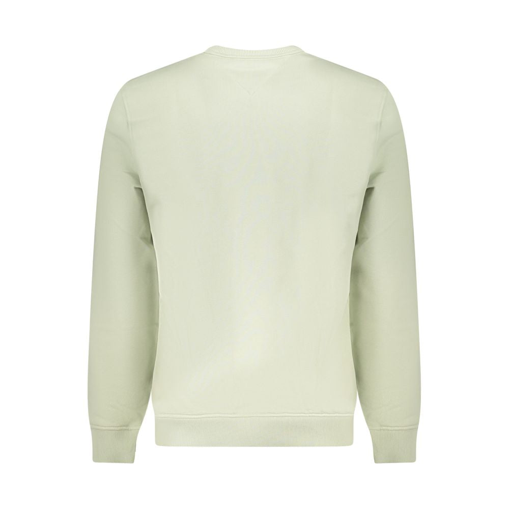 Sweatshirt homme Tommy Hilfiger en coton vert, avec logo brodé sur la poitrine et col rond, à manches longues.