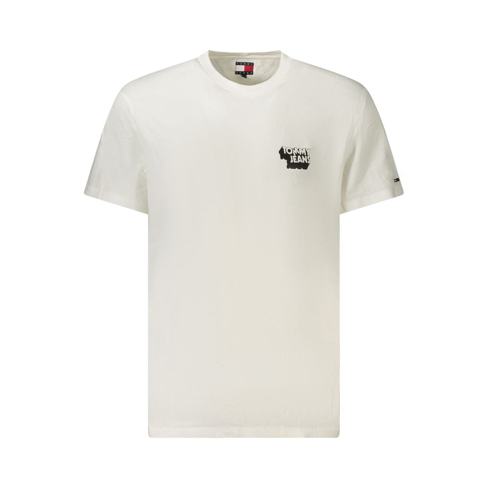 T-shirt blanc pour homme Tommy Hilfiger en coton, vue de face, avec logo discret sur la poitrine.