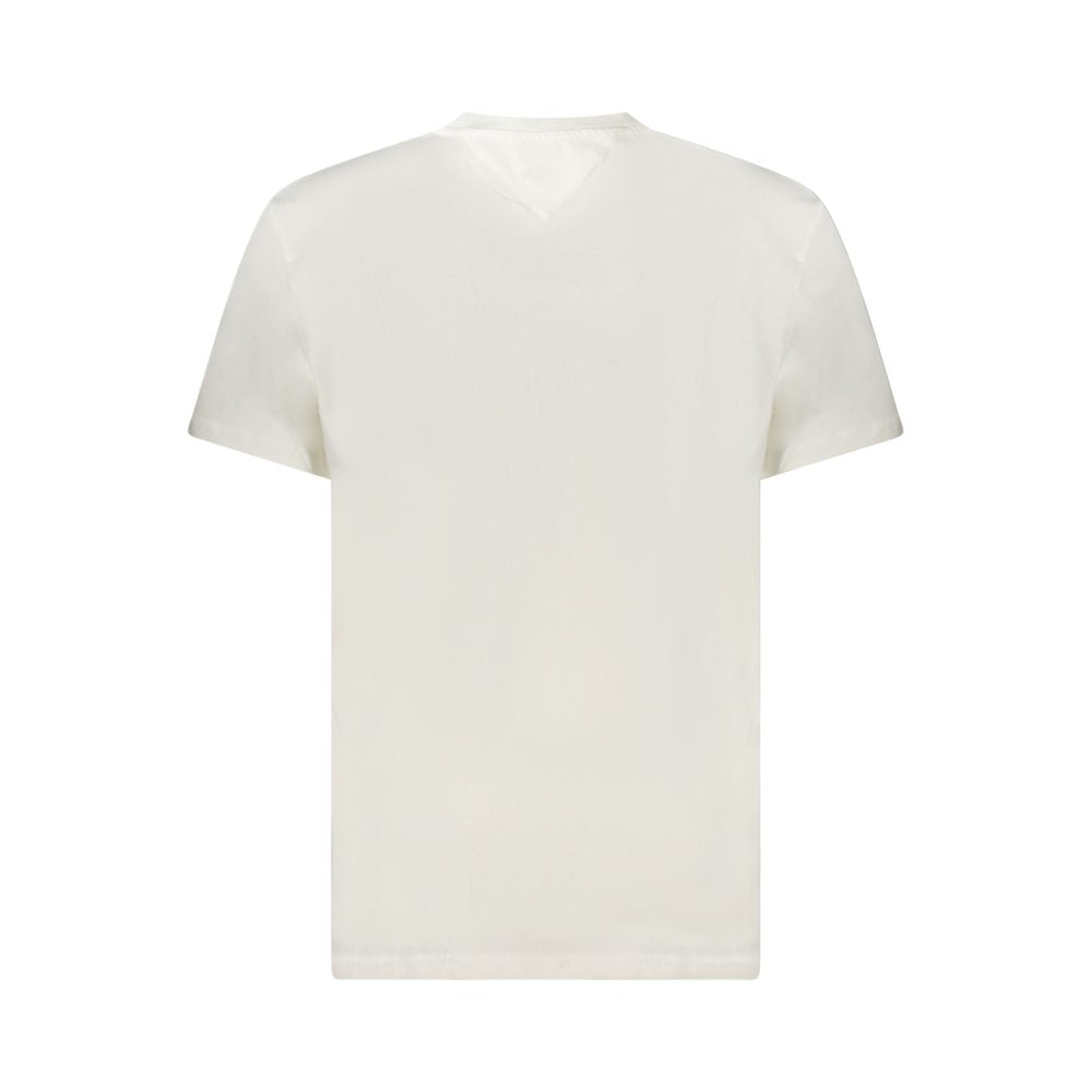 T-shirt blanc en coton pour homme de Tommy Hilfiger, coupe classique, logo Tommy en évidence sur la poitrine.