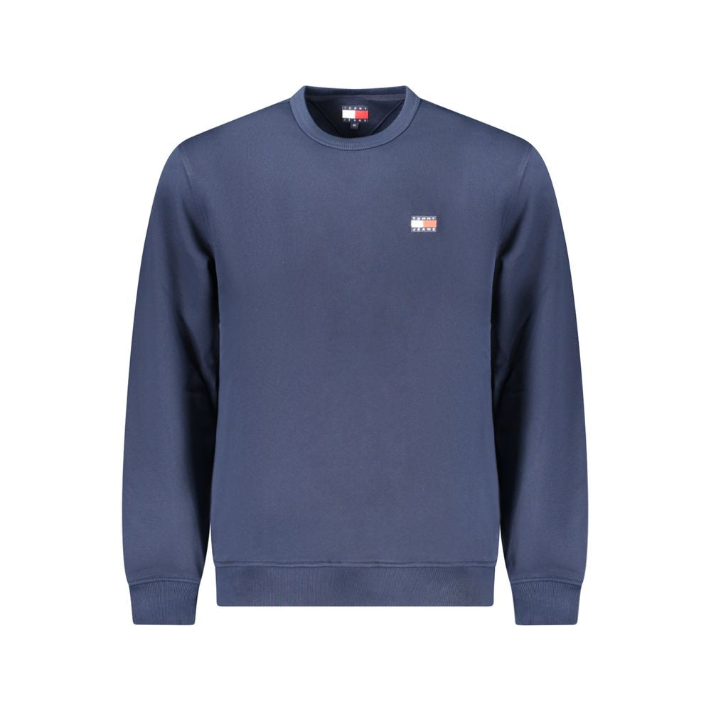 Sweatshirt homme en coton bleu de Tommy Hilfiger, avec logo classique et coupe confortable.