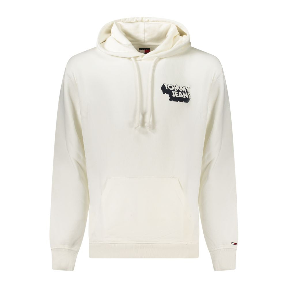 Sweat-shirt blanc en coton pour homme de la marque Tommy Hilfiger, avec logo discret sur la poitrine.