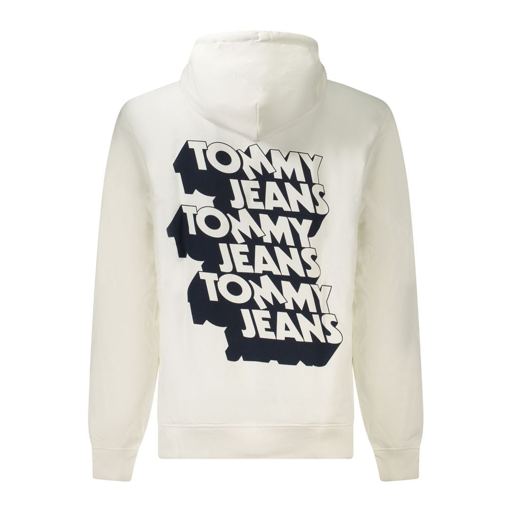 Sweatshirt blanc en coton pour homme de Tommy Hilfiger, style décontracté avec logo visible sur la poitrine.