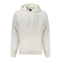 Sweat à capuche pour homme Tommy Hilfiger en coton blanc, style décontracté, avec logo Tommy Hilfiger sur la poitrine.
