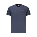 T-shirt en coton bleu pour homme de la marque Tommy Hilfiger, coupe classique avec logo discret sur la poitrine.