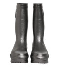 Bottes de pluie noires Dolce & Gabbana Argento à enfiler, look élégant et résistant à la pluie, en caoutchouc durable.