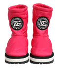 Bottes mi-mollet Dolce & Gabbana en viscose rose et blanche avec rembourrage, style élégant et moderne.