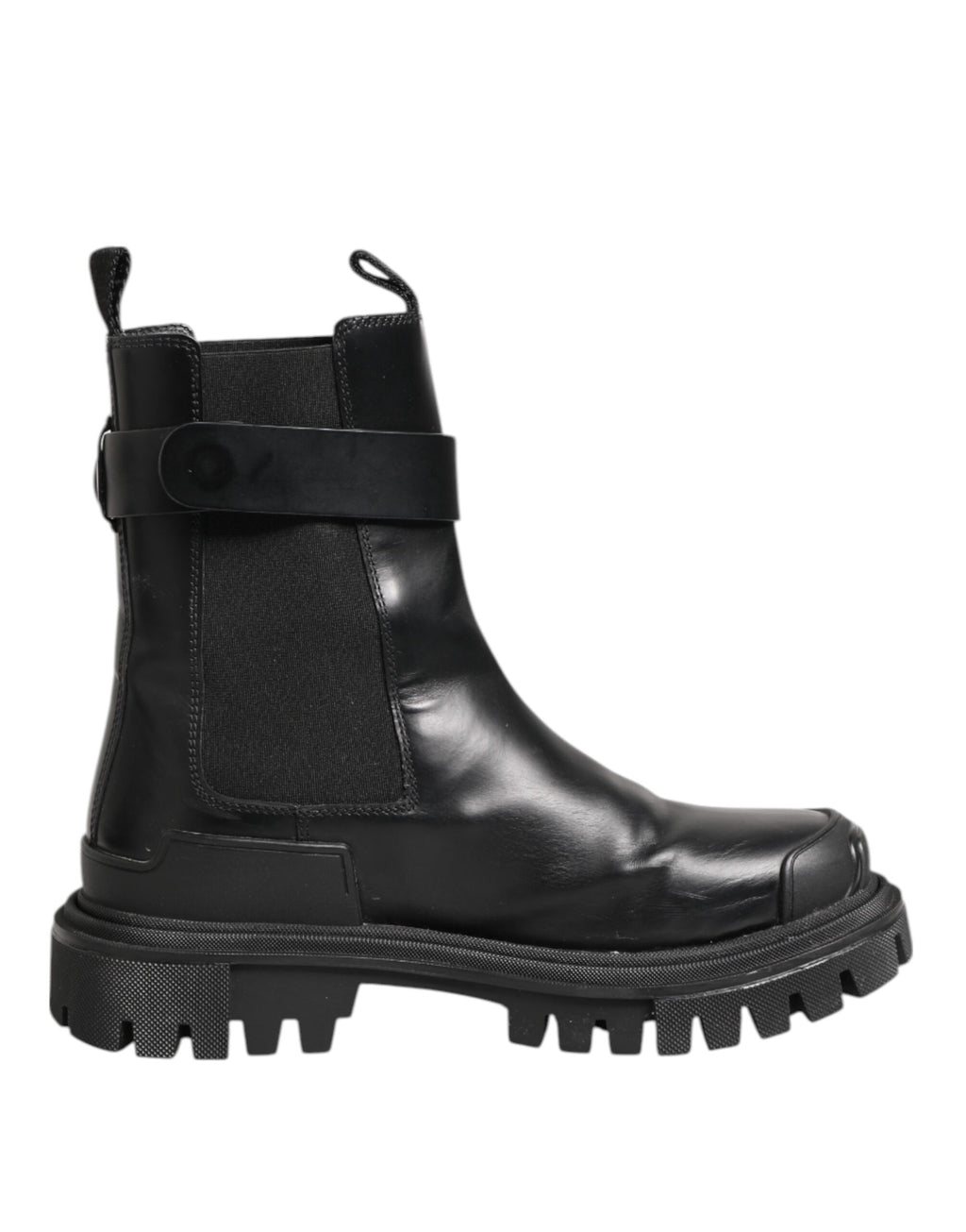 Bottes de randonnée Dolce & Gabbana noires et or avec logo DG, style trekking, en cuir, hauteur mi-mollet