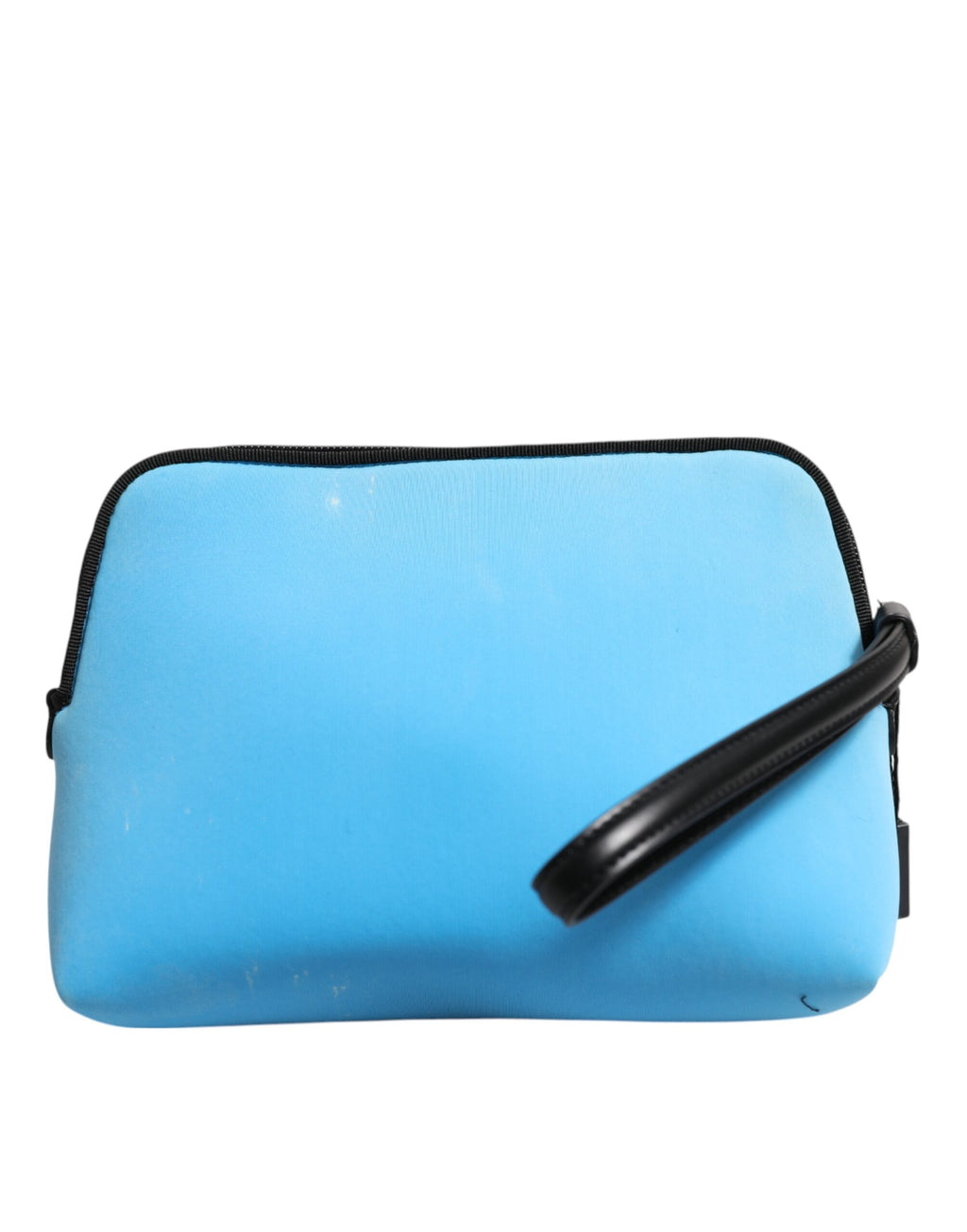Pochette Dolce & Gabbana en nylon bleu avec logo DG imprimé, fermeture éclair et design élégant.