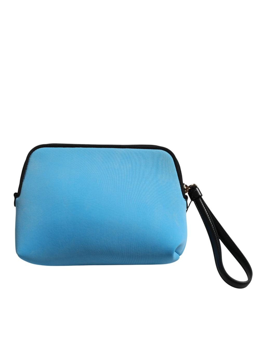 Pochette Dolce & Gabbana en nylon bleu avec logo DG imprimé, fermeture zippée, sac à main élégant et pratique.