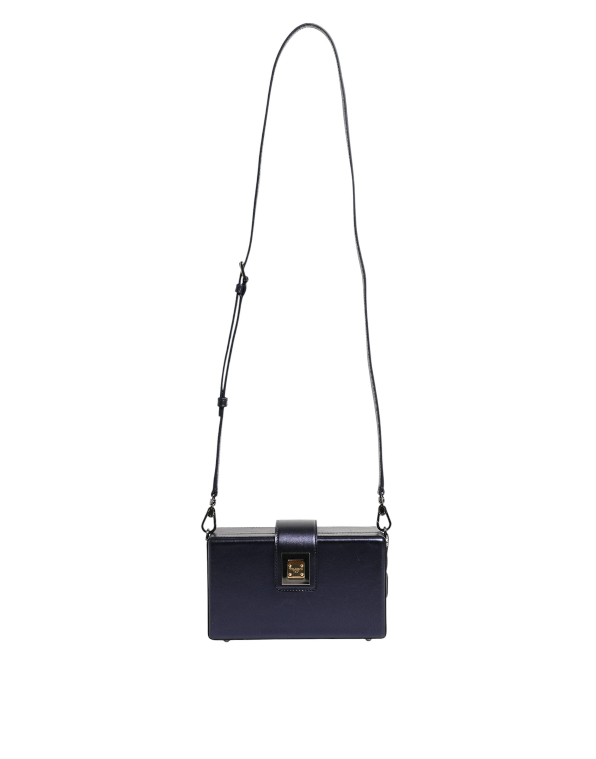 Sac à bandoulière Dolce & Gabbana Blue DG BOX en cuir de mouton, bandoulière en cuir élégante, design tendance bleu.