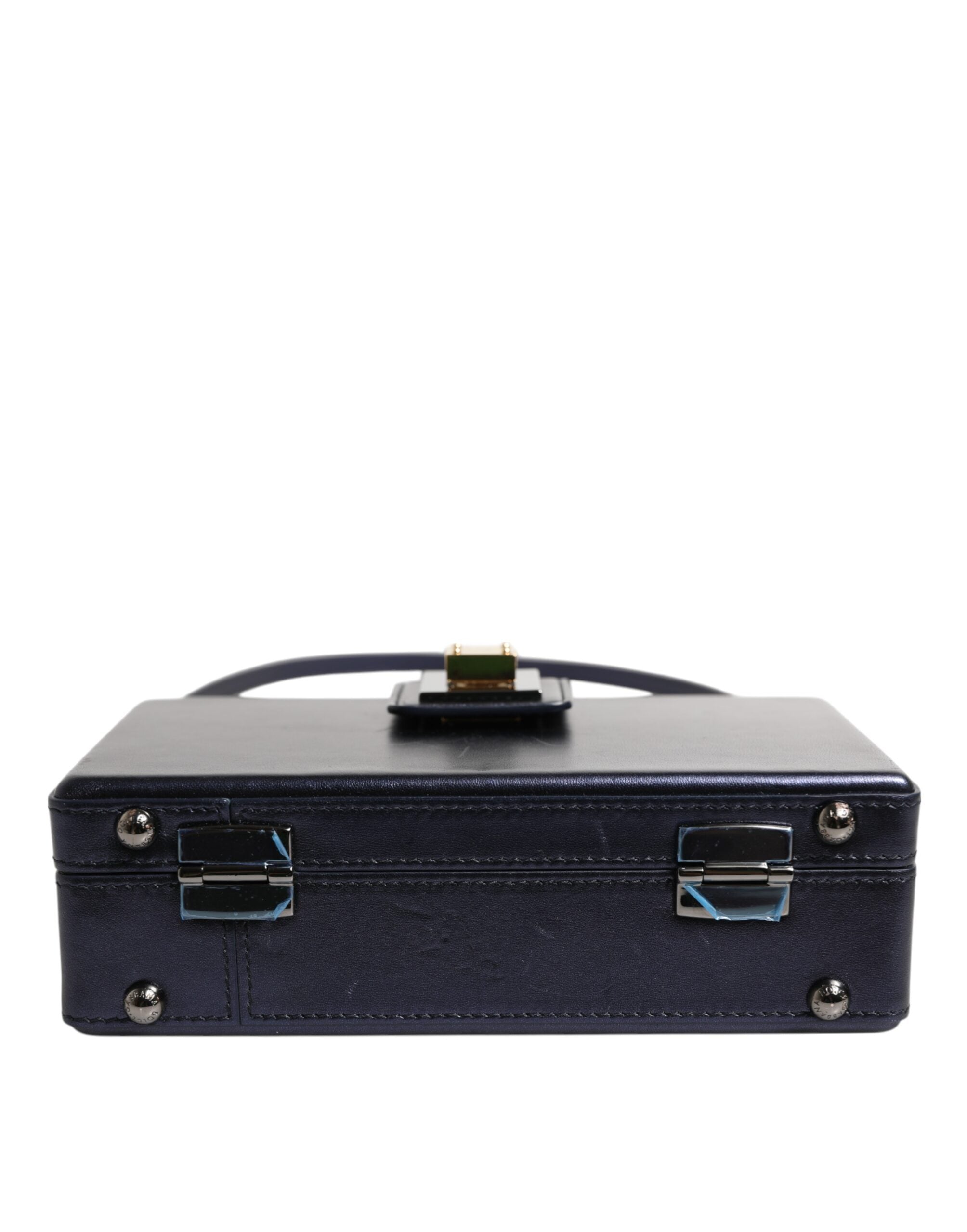 Sac bandoulière Dolce & Gabbana Blue DG BOX en cuir d'agneau avec bandoulière, vue détaillée du produit.