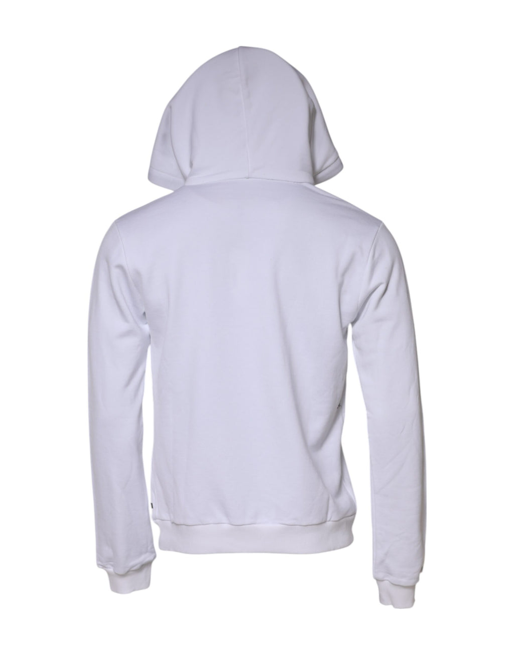 Sweat à capuche blanc Dolce & Gabbana Sacred Heart avec logo et motif religieux, tissu doux et confortable.