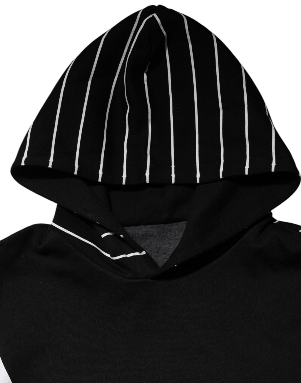 Sweat-shirt à capuche pour hommes Dolce & Gabbana à rayures noires, style décontracté et moderne, en coton.